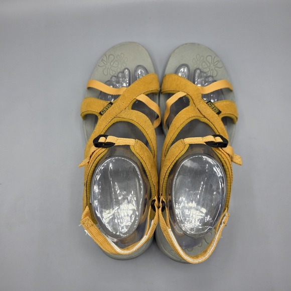 KEEN Sandals Womens 10.5 Yellow Suede Strappy Outdoor Walking Hiking Comfort - Picture 7 of 14